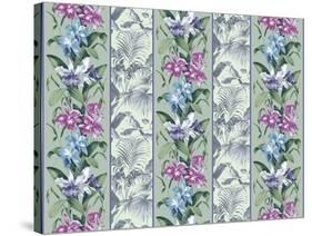 Orchid Panel Toile Frost-Bill Jackson-Stretched Canvas