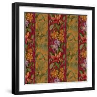 Orchid Toile Panel Cinnabar-Bill Jackson-Framed Giclee Print