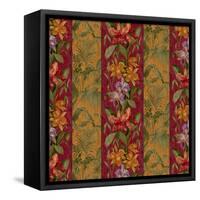 Orchid Toile Panel Cinnabar-Bill Jackson-Framed Stretched Canvas