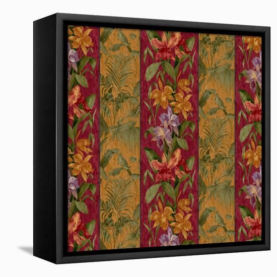 Orchid Toile Panel Cinnabar-Bill Jackson-Framed Stretched Canvas