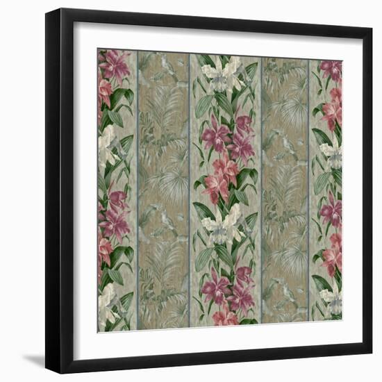 Orchid Toile Panel Neutral-Bill Jackson-Framed Giclee Print