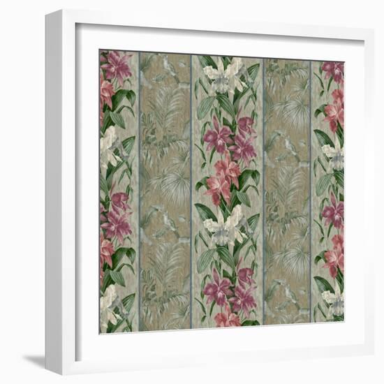 Orchid Toile Panel Neutral-Bill Jackson-Framed Giclee Print