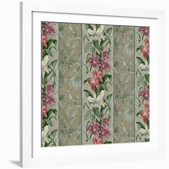 Orchid Toile Panel Neutral-Bill Jackson-Framed Giclee Print