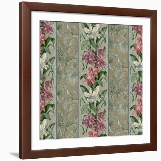 Orchid Toile Panel Neutral-Bill Jackson-Framed Giclee Print