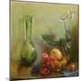 Orchid with Basket of Fruit and Green Vase-Gail Schulman-Mounted Giclee Print