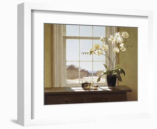 Orchids with Teapots-Zhen-Huan Lu-Framed Art Print