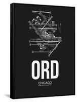 ORD Chicago Airport Black-NaxArt-Framed Stretched Canvas