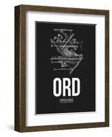 ORD Chicago Airport Black-NaxArt-Framed Art Print