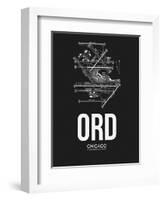 ORD Chicago Airport Black-NaxArt-Framed Art Print