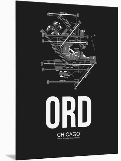 ORD Chicago Airport Black-NaxArt-Mounted Art Print