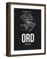 ORD Chicago Airport Black-NaxArt-Framed Art Print