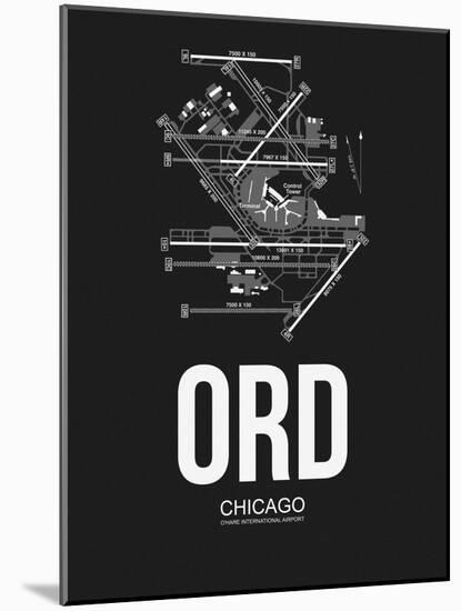 ORD Chicago Airport Black-NaxArt-Mounted Art Print