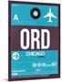 ORD Chicago Luggage Tag 1-NaxArt-Mounted Art Print