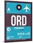 ORD Chicago Luggage Tag 1-NaxArt-Mounted Art Print