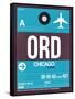 ORD Chicago Luggage Tag 1-NaxArt-Framed Stretched Canvas