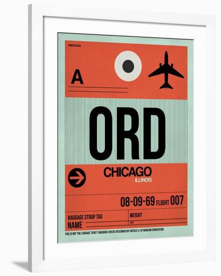 ORD Chicago Luggage Tag 2-NaxArt-Framed Art Print