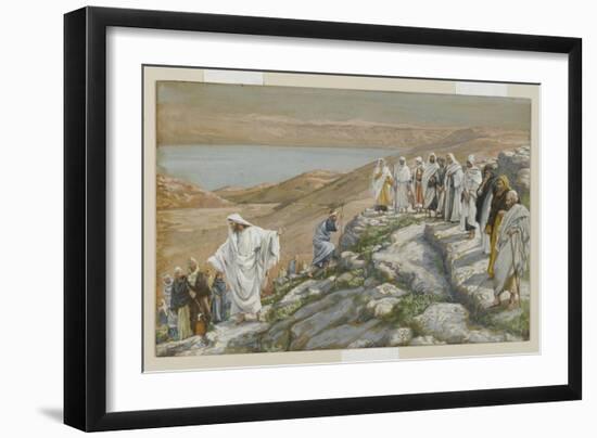 Ordaining of the Twelve Apostles, Illustration from 'The Life of Our Lord Jesus Christ'-James Tissot-Framed Giclee Print