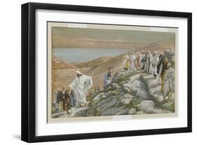 Ordaining of the Twelve Apostles, Illustration from 'The Life of Our Lord Jesus Christ'-James Tissot-Framed Giclee Print