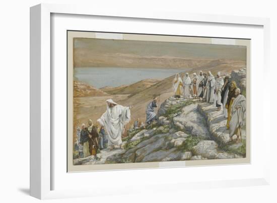 Ordaining of the Twelve Apostles, Illustration from 'The Life of Our Lord Jesus Christ'-James Tissot-Framed Giclee Print