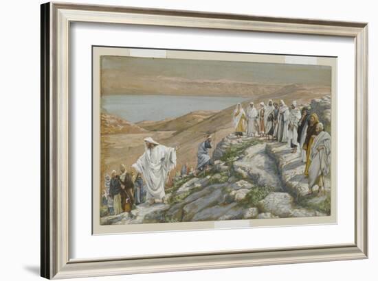 Ordaining of the Twelve Apostles, Illustration from 'The Life of Our Lord Jesus Christ'-James Tissot-Framed Giclee Print