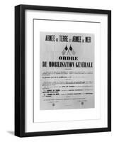 Order of General Mobilisation, 1914-French School-Framed Giclee Print