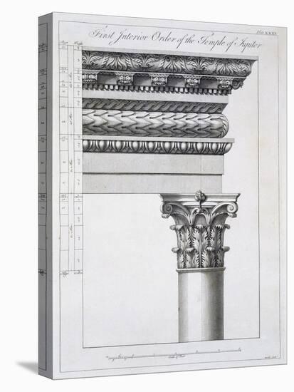 Order of the Portico to the Vestibulum in the Peristylium-Robert Adam-Stretched Canvas