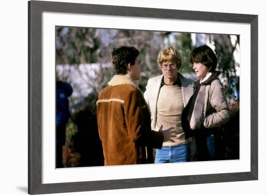 ORDINARY PEOPLE, 1980 directed by ROBERT REDFORD On the set, Robert Redford with Timothy Hutton and-null-Framed Photo