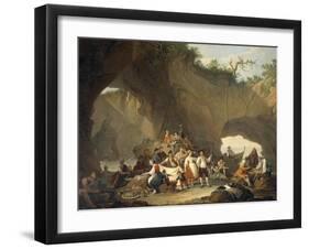 Ordinary People Having Lunch in Front of the Grotto-Pietro Fragiacomo-Framed Giclee Print
