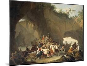 Ordinary People Having Lunch in Front of the Grotto-Pietro Fragiacomo-Mounted Giclee Print