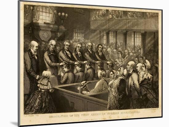 Ordination of the First American Foreign Missionaries at Salem, MA, Feb. 1912-null-Mounted Art Print