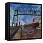 "Ore Barge," June 14, 1947-John Atherton-Framed Stretched Canvas