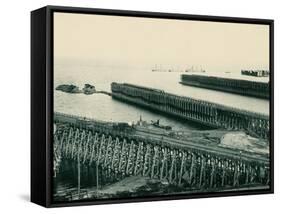 Ore Docks on Lake Superior, Marquette, Michigan, 1890s-null-Framed Stretched Canvas