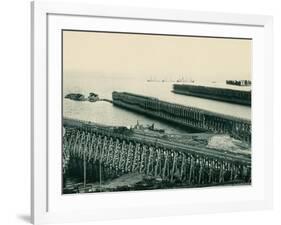 Ore Docks on Lake Superior, Marquette, Michigan, 1890s-null-Framed Giclee Print