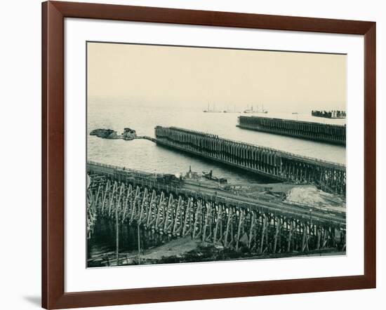 Ore Docks on Lake Superior, Marquette, Michigan, 1890s-null-Framed Giclee Print