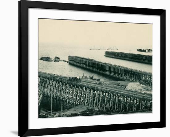 Ore Docks on Lake Superior, Marquette, Michigan, 1890s-null-Framed Giclee Print