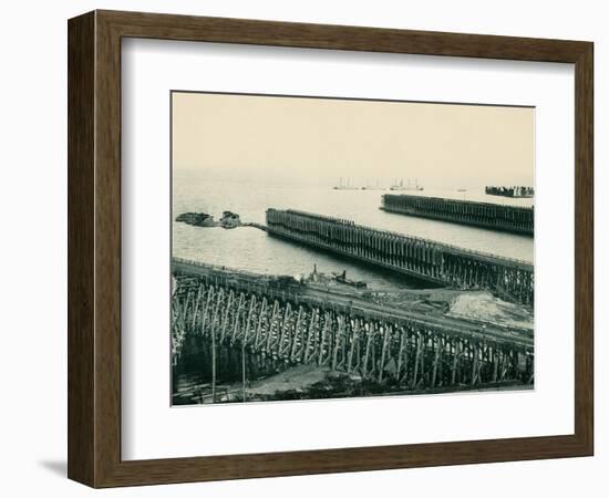 Ore Docks on Lake Superior, Marquette, Michigan, 1890s-null-Framed Giclee Print