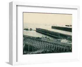 Ore Docks on Lake Superior, Marquette, Michigan, 1890s-null-Framed Giclee Print