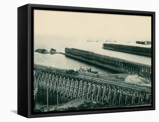 Ore Docks on Lake Superior, Marquette, Michigan, 1890s-null-Framed Stretched Canvas