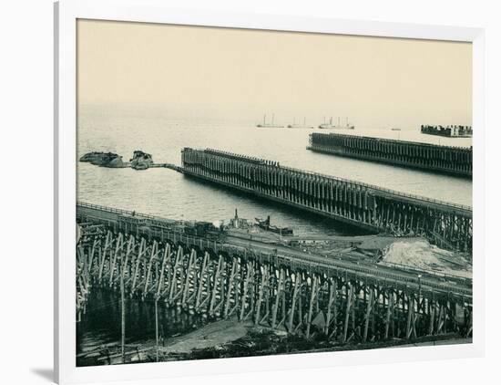 Ore Docks on Lake Superior, Marquette, Michigan, 1890s-null-Framed Giclee Print