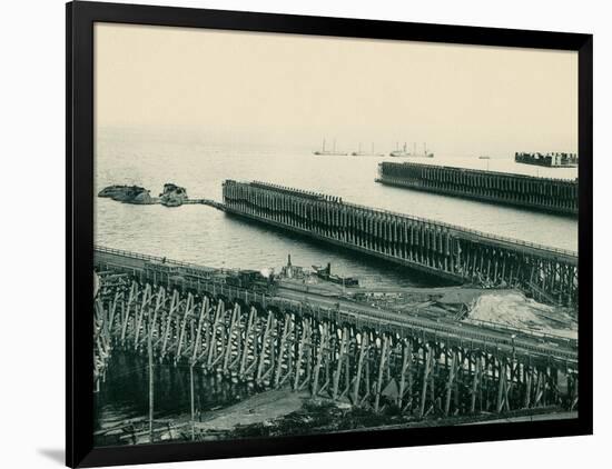 Ore Docks on Lake Superior, Marquette, Michigan, 1890s-null-Framed Giclee Print