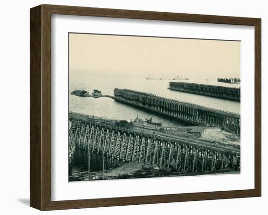 Ore Docks on Lake Superior, Marquette, Michigan, 1890s-null-Framed Giclee Print