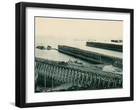 Ore Docks on Lake Superior, Marquette, Michigan, 1890s-null-Framed Giclee Print