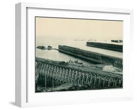 Ore Docks on Lake Superior, Marquette, Michigan, 1890s-null-Framed Giclee Print