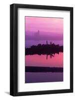 Oregon, Bandon. Coquille River Lighthouse at Dawn in Natural Color-Jaynes Gallery-Framed Photographic Print