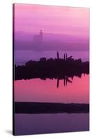 Oregon, Bandon. Coquille River Lighthouse at Dawn in Natural Color-Jaynes Gallery-Stretched Canvas