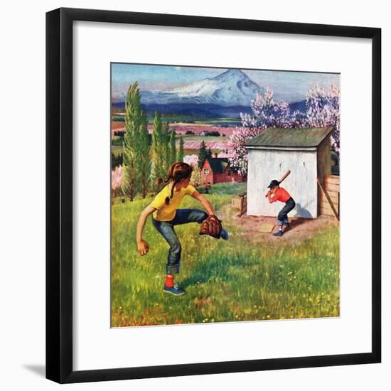 "Oregon Baseball", April 21, 1951-John Clymer-Framed Giclee Print