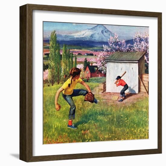 "Oregon Baseball", April 21, 1951-John Clymer-Framed Giclee Print