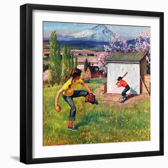 "Oregon Baseball", April 21, 1951-John Clymer-Framed Giclee Print