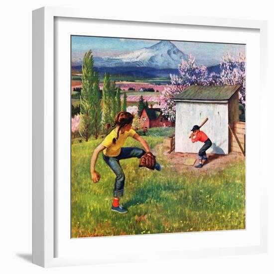 "Oregon Baseball", April 21, 1951-John Clymer-Framed Giclee Print