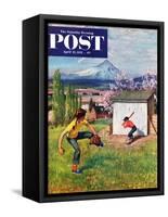 "Oregon Baseball" Saturday Evening Post Cover, April 21, 1951-John Clymer-Framed Stretched Canvas